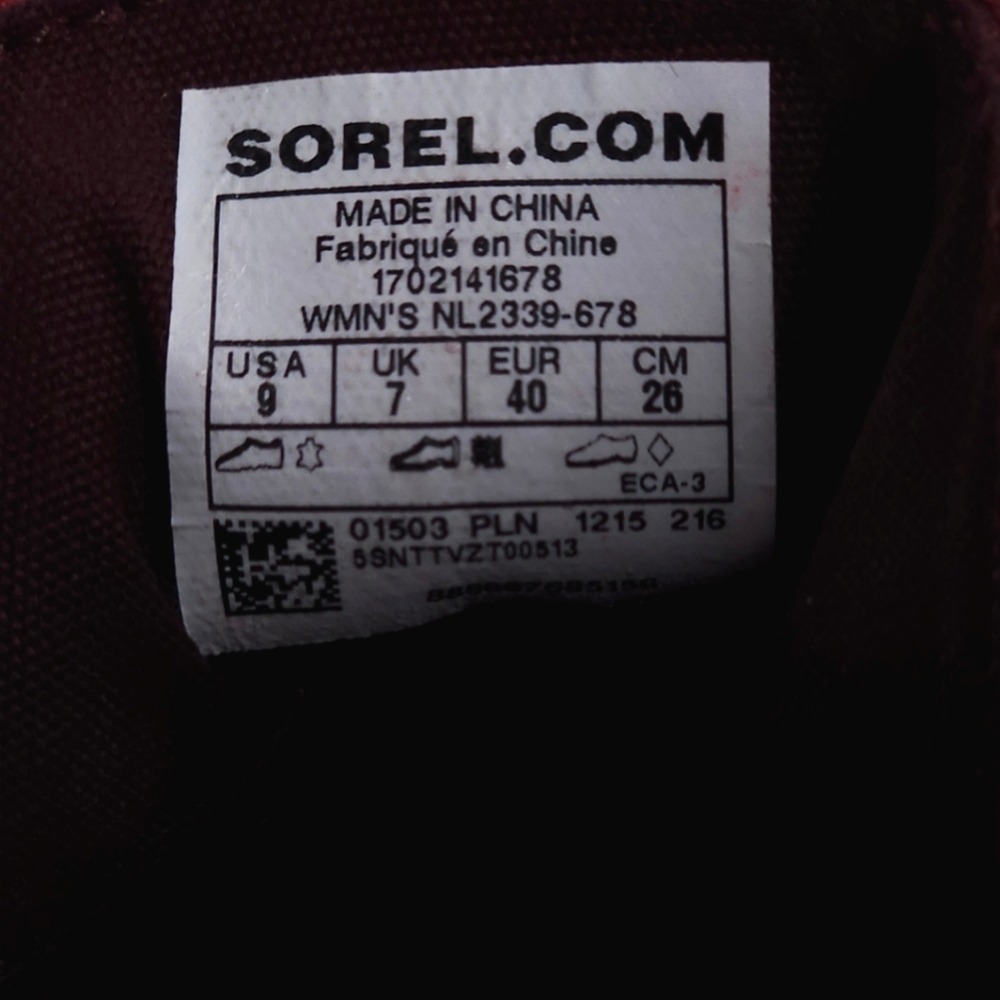 Sorel Women's Out N About Red Waterproof Leather Duck Boots Size 9 - Picture 8 of 10